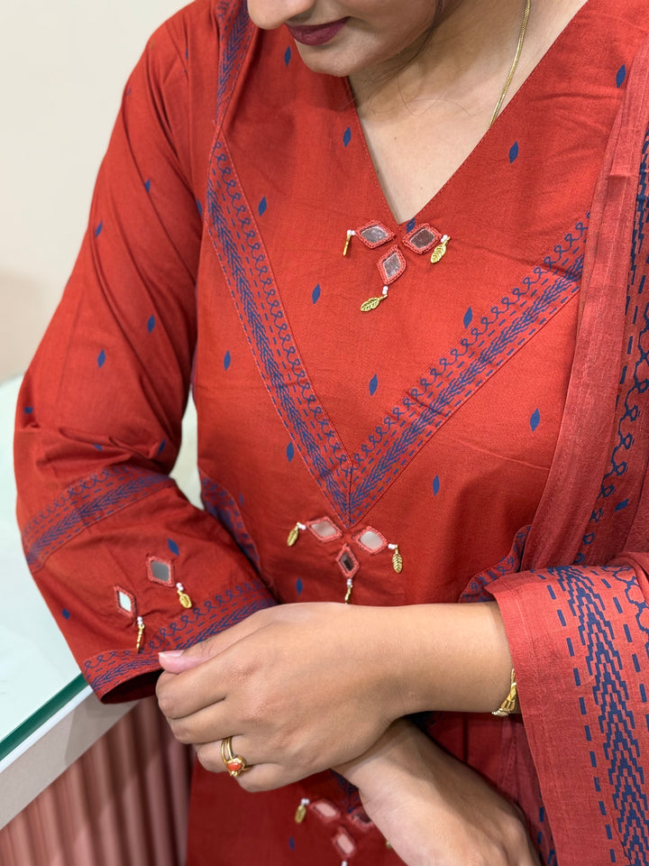 Cotton collection with Real Mirror work | R210