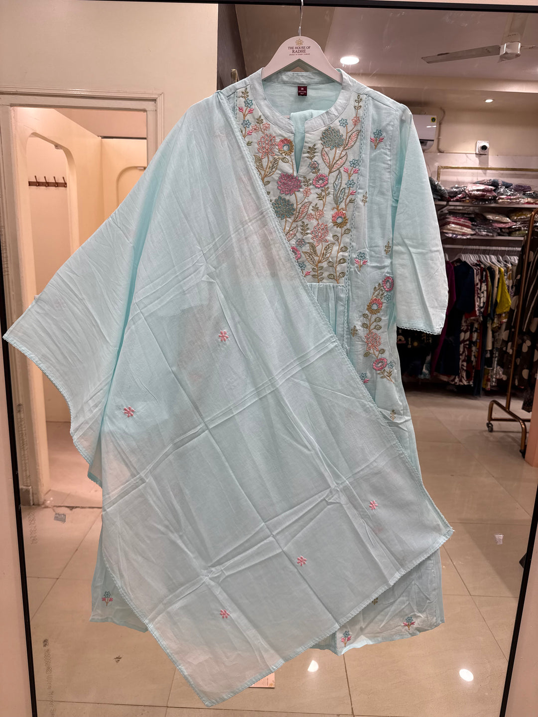 Pure Mul Cotton with Embroidery Work (Cotton Lining)  | R168
