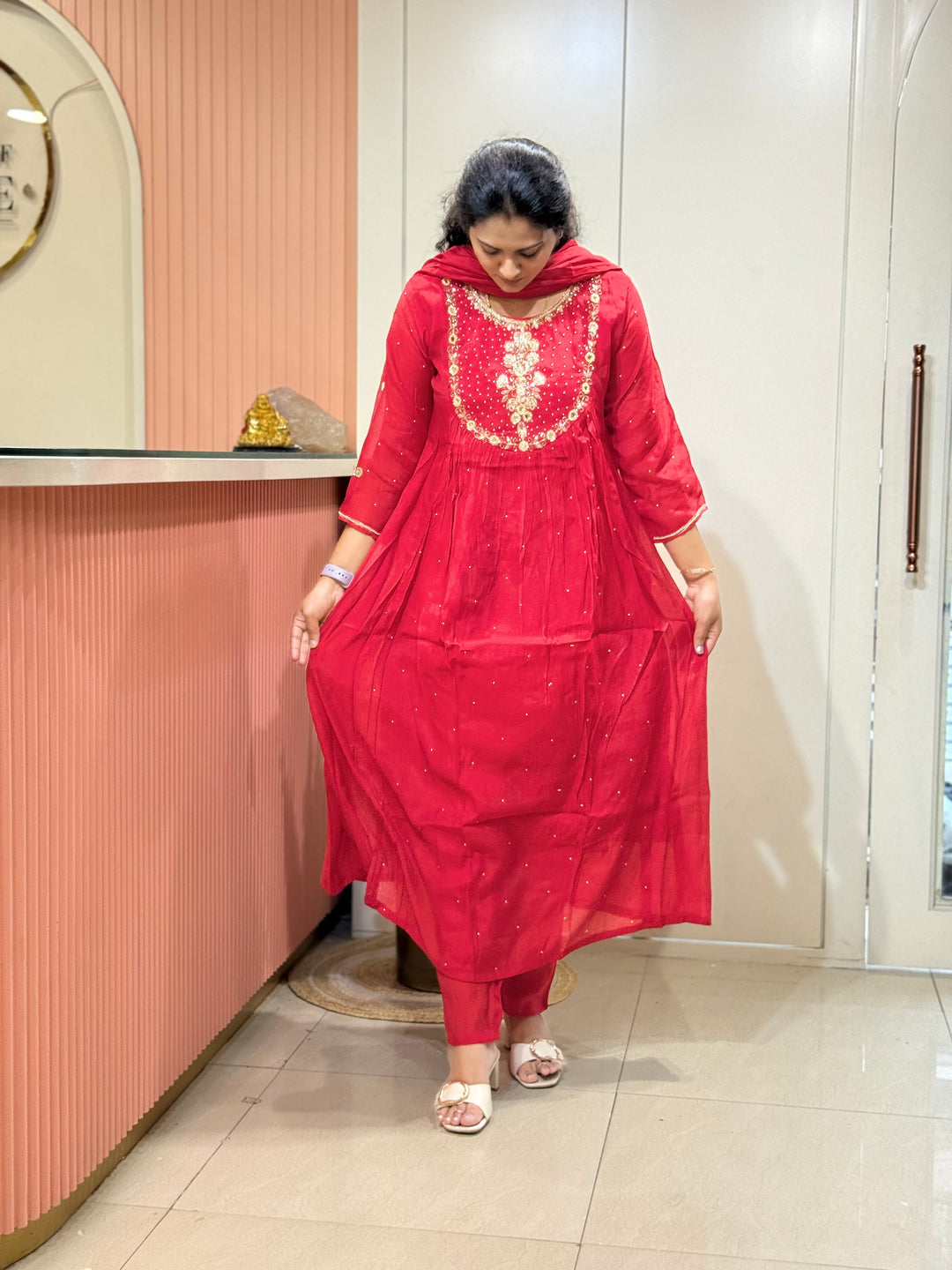Mul Chanderi Yoke Pattern Collection | R203
