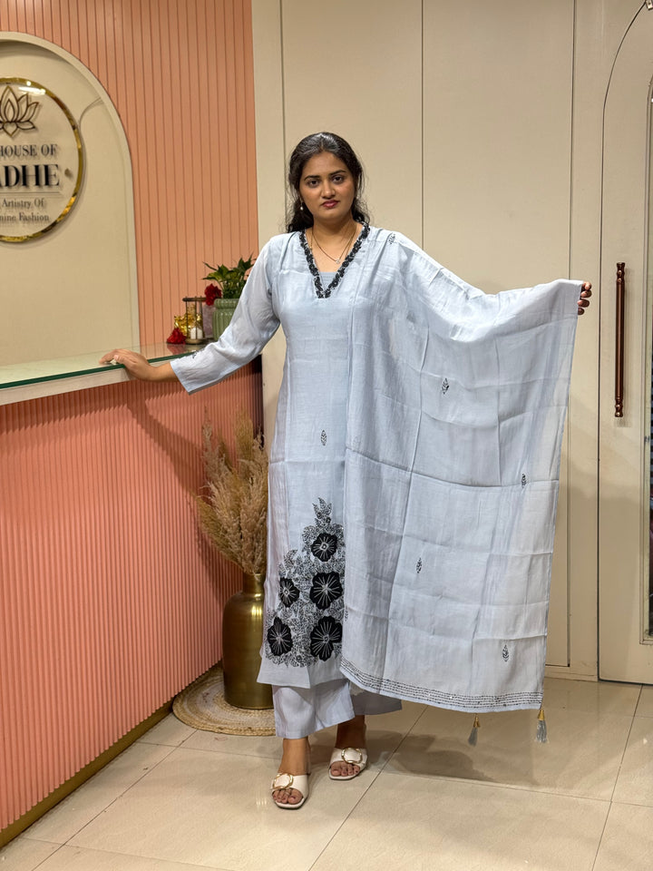 Pure Mul Chanderi Collection with embroidery Work(cotton Lining) | R229
