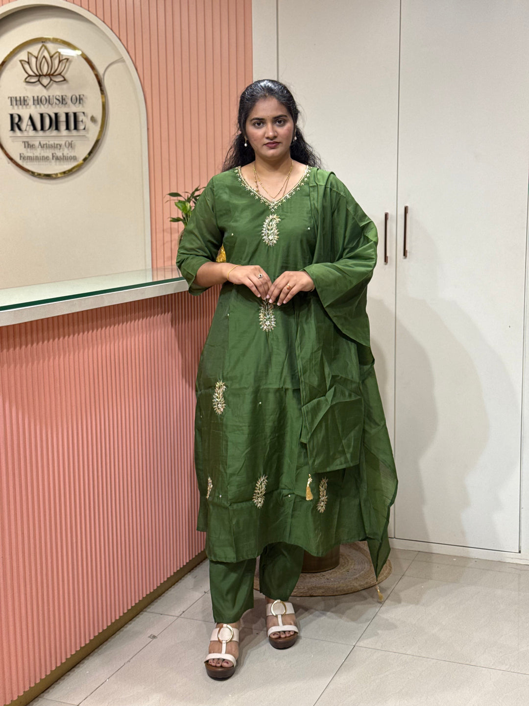 S Mul Chanderi Collection with cut Dana work | R209