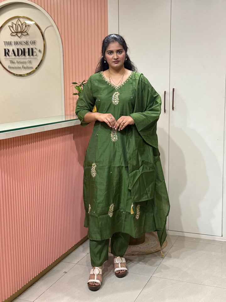 S Mul Chanderi Collection with cut Dana work | R209