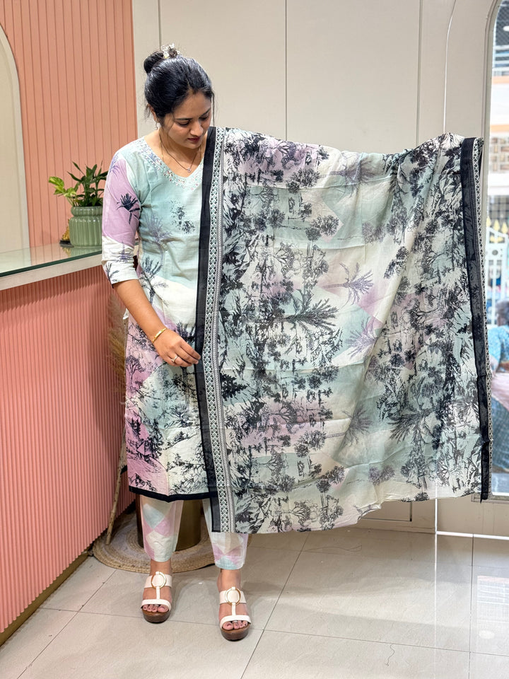 Cotton Collection with Beautiful Print with Full Length Cotton Dupatta | R230
