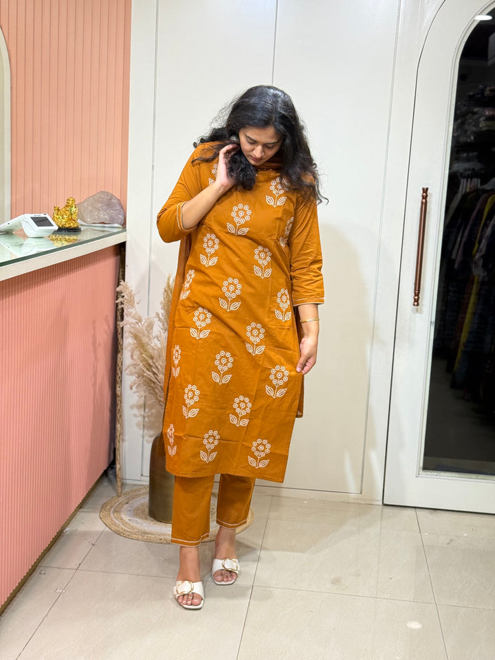 Premium Cotton Embroidery Kurta Set | Elegant Collection | R130