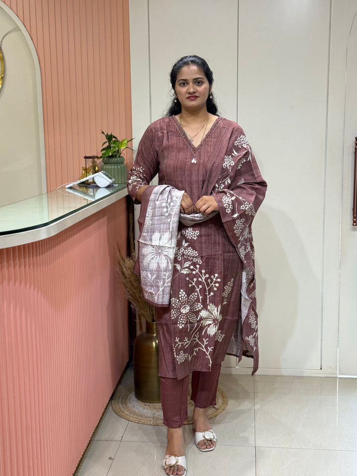 Premium Vatican fabric with beautiful floral work | R146