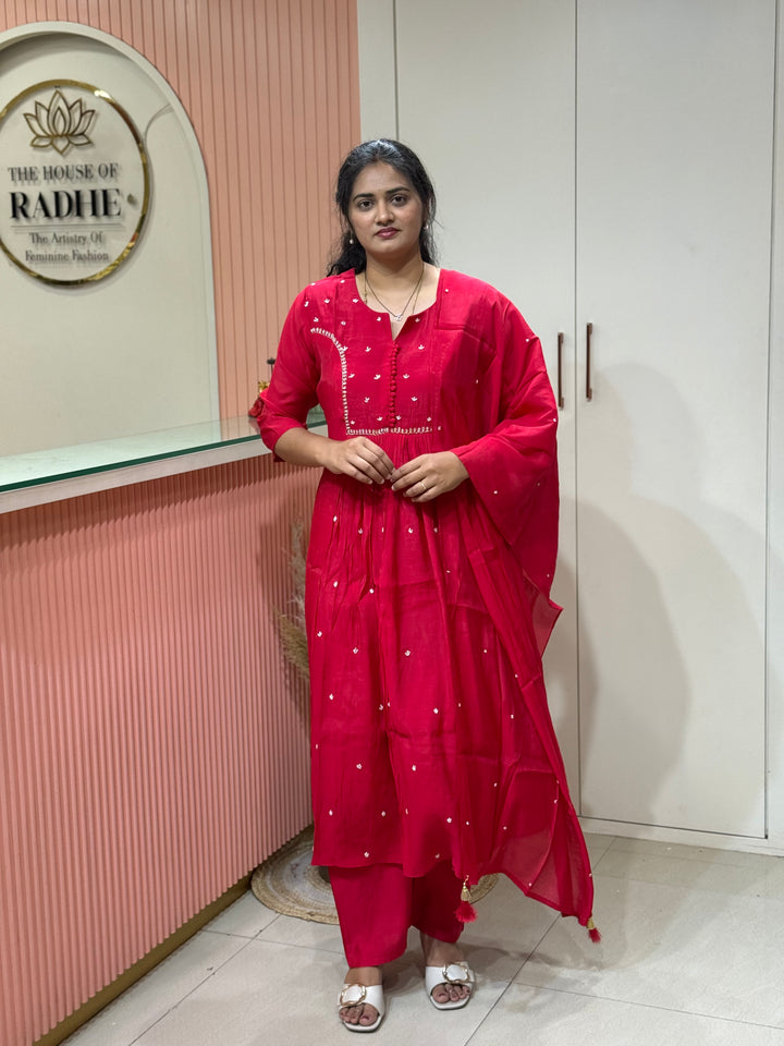 Pure Mul Chanderi Collection with Handwork ( Cotton Lining) | R229
