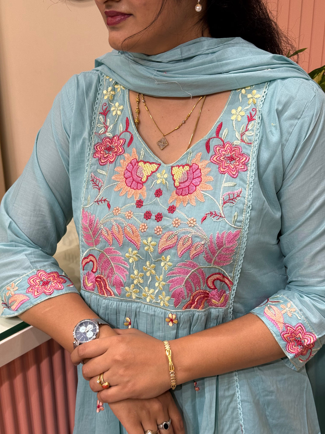 Pure Mul Cotton Embroidered Collection with Cotton Lining | R190