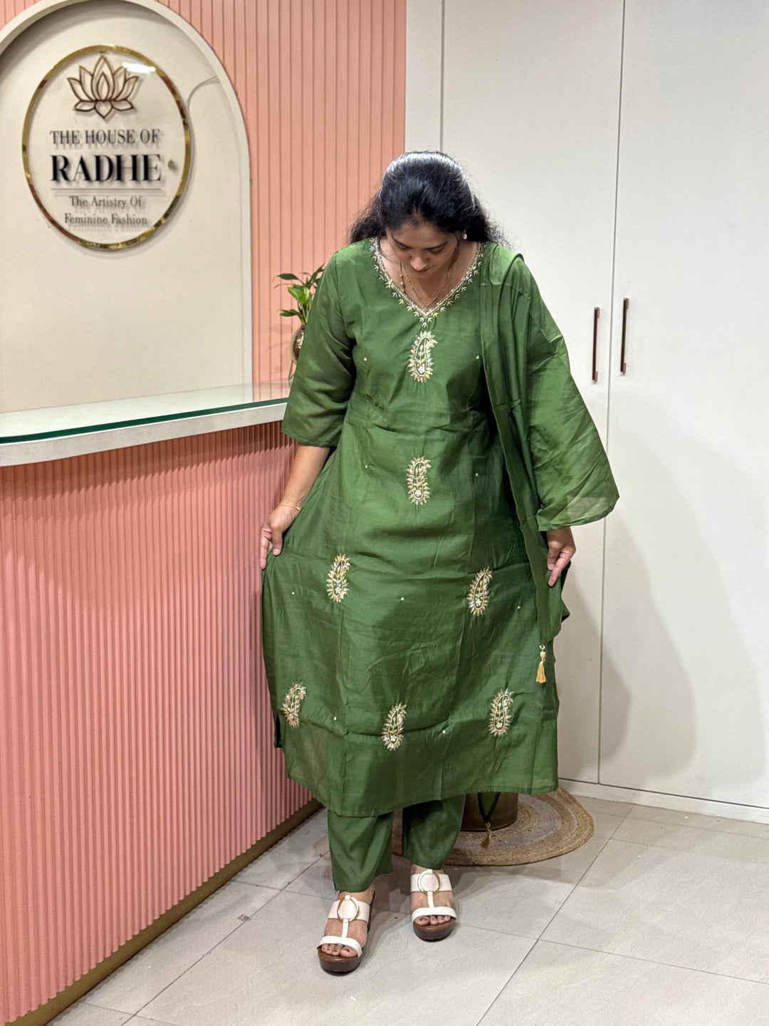S Mul Chanderi Collection with cut Dana work | R209