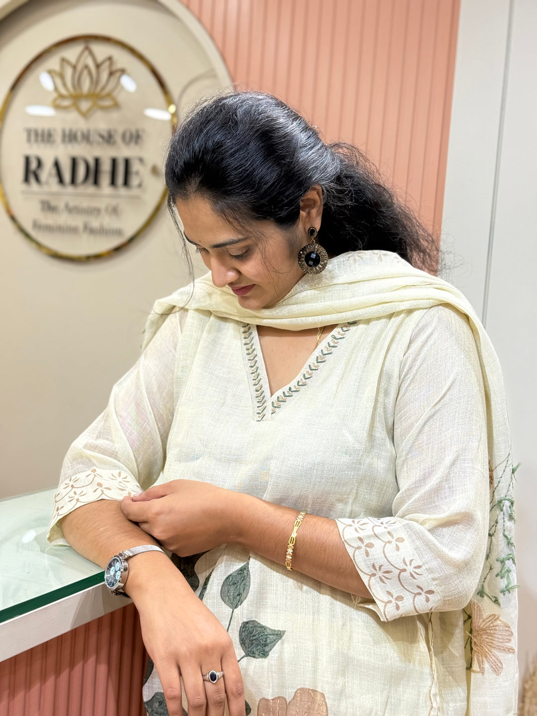 Luxury Pure Linen Collection – Kantha Stitch &amp; Knot Work | R154