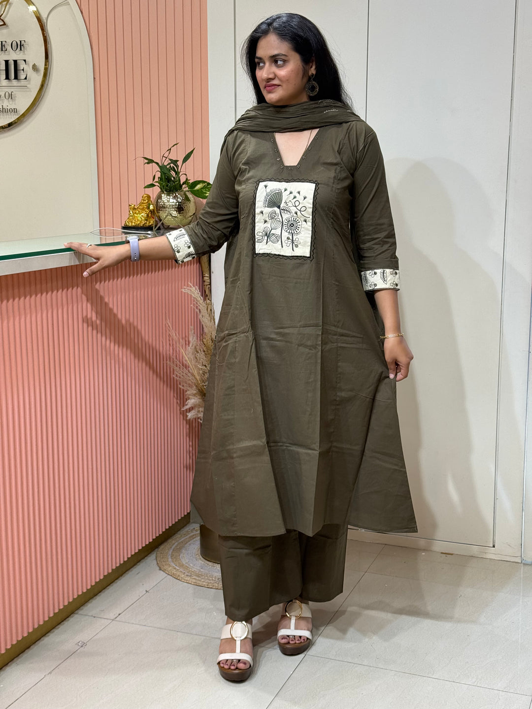 Cotton Beautiful Front &amp; Back Patchwork A-Line Collection | R220