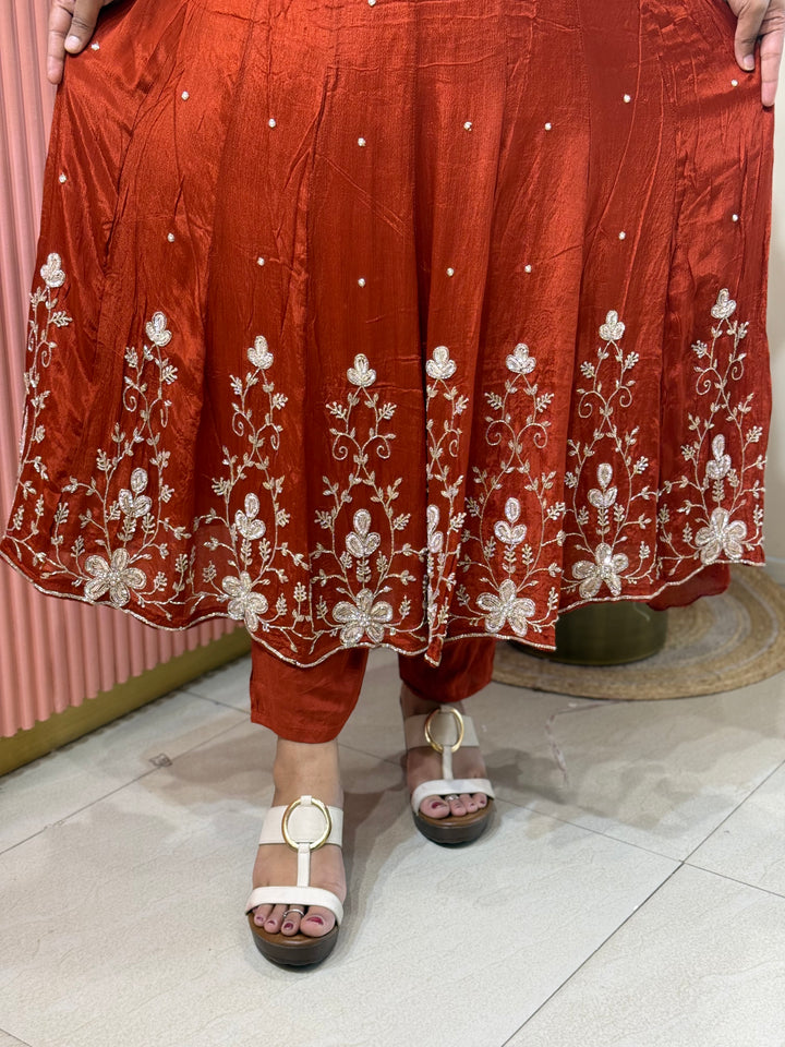 Pure Chinon Handwork Collection Party Wear  | R177