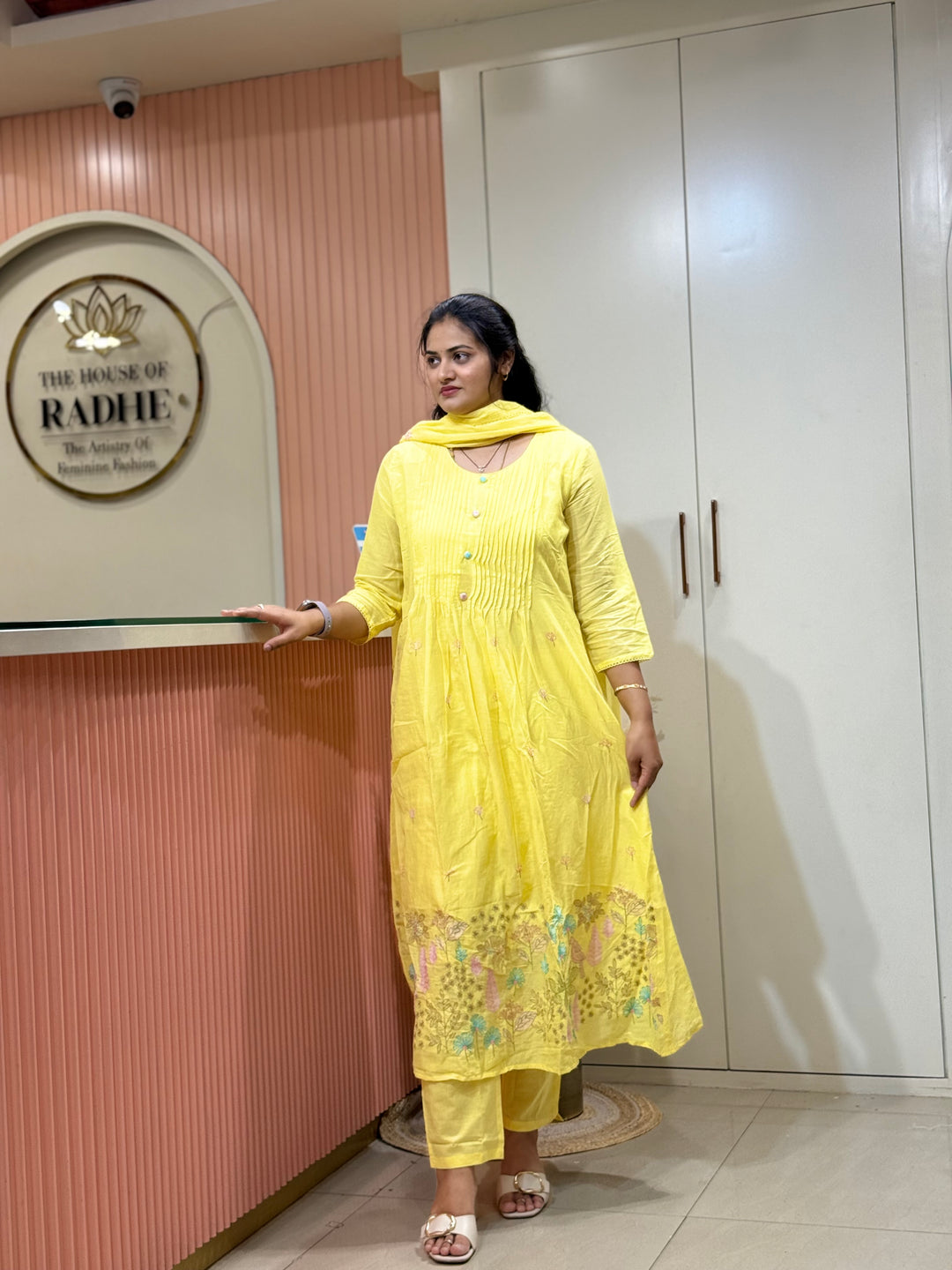 Pure Mul Cotton with Embroidery work(Cotton Lining) | R168