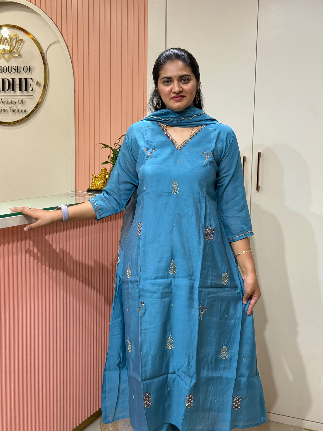 Mul Chanderi Semi Party Wear | R214