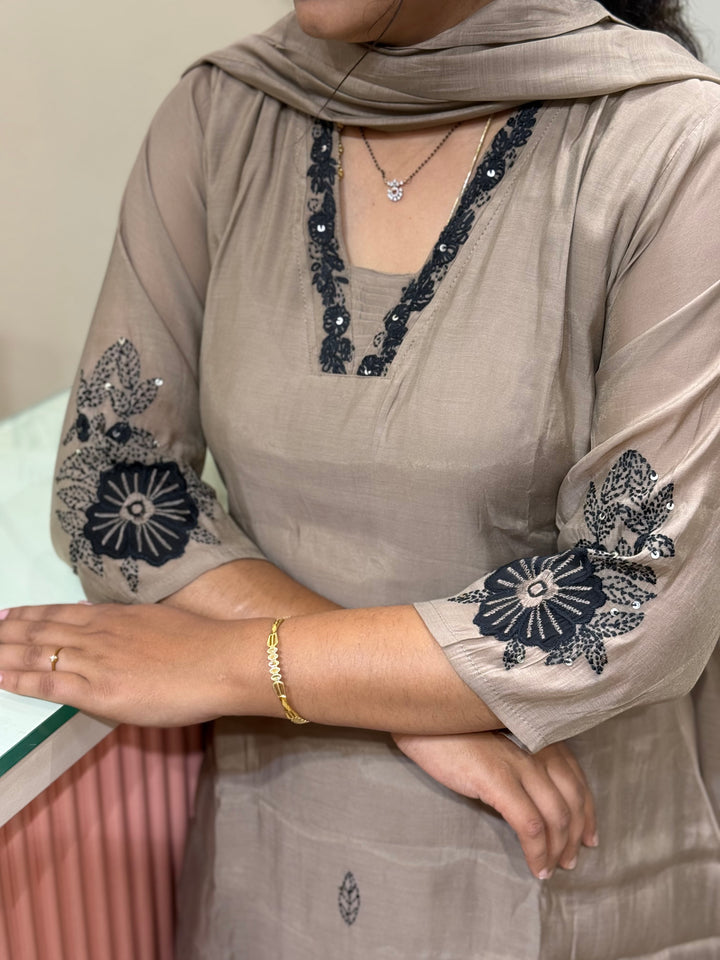 Pure Mul Chanderi Collection with embroidery Work(cotton Lining) | R229