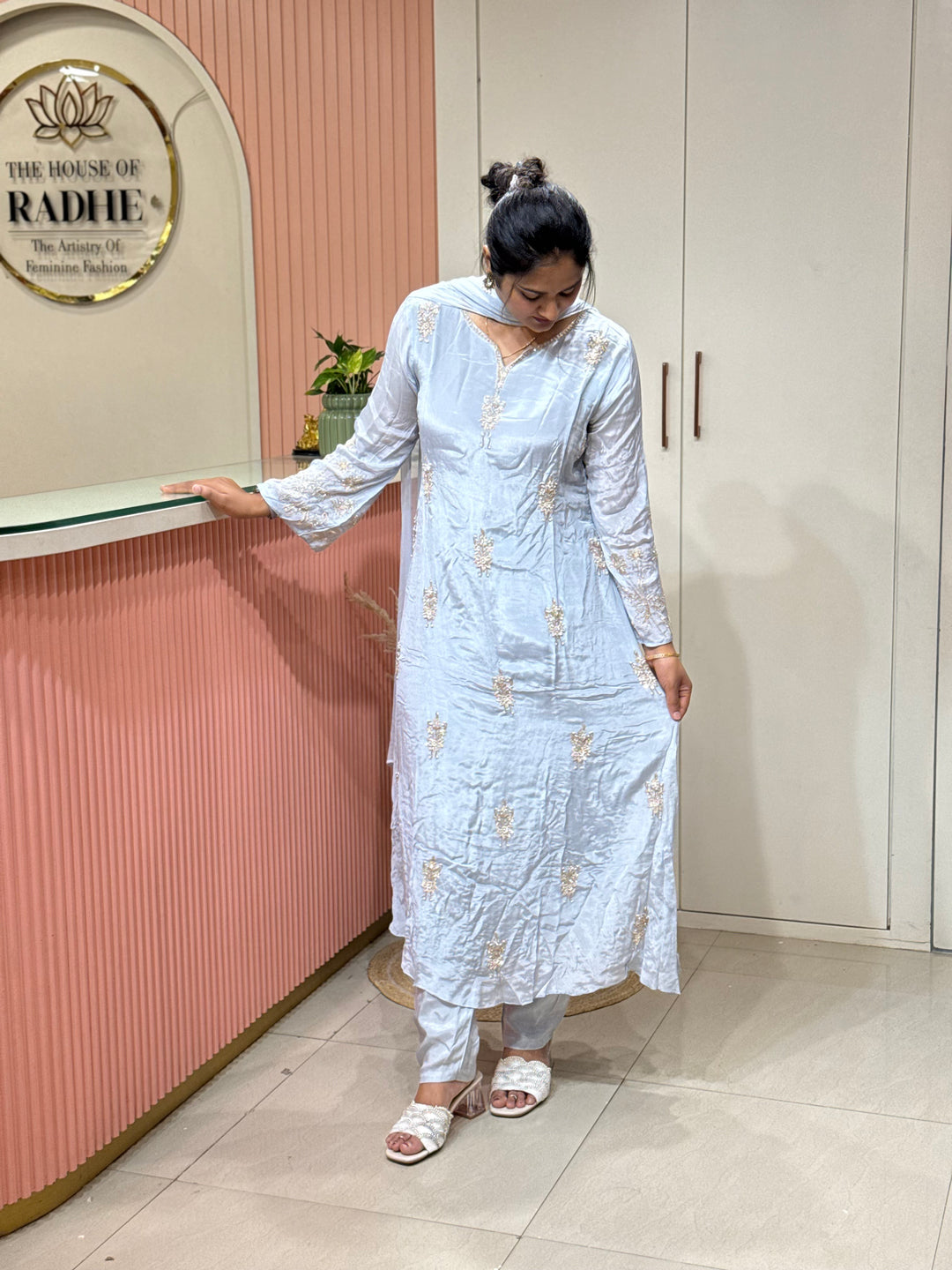 Pure Chinon Handwork Collection Party Wear | R177