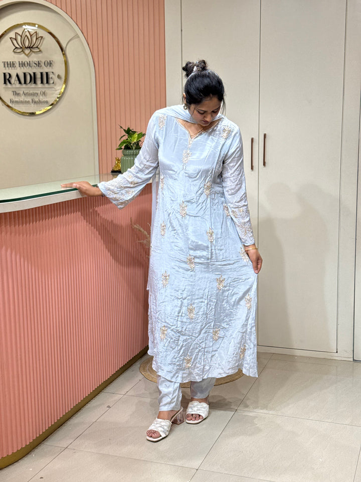 Pure Chinon Handwork Collection Party Wear | R177