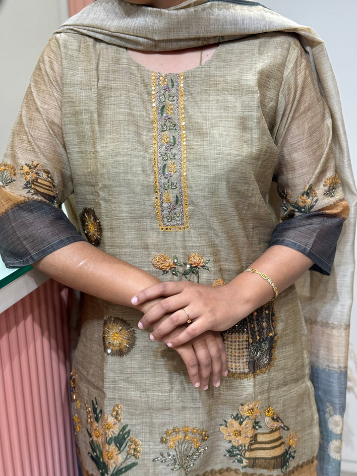 Pure Jamdhani Designer 3 Pcs Set Collection (Cotton Lining)| R211