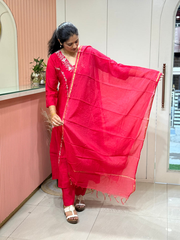 Mul Chanderi Partywear Collection |Cut Dana  &amp; Zardozi Work | R206