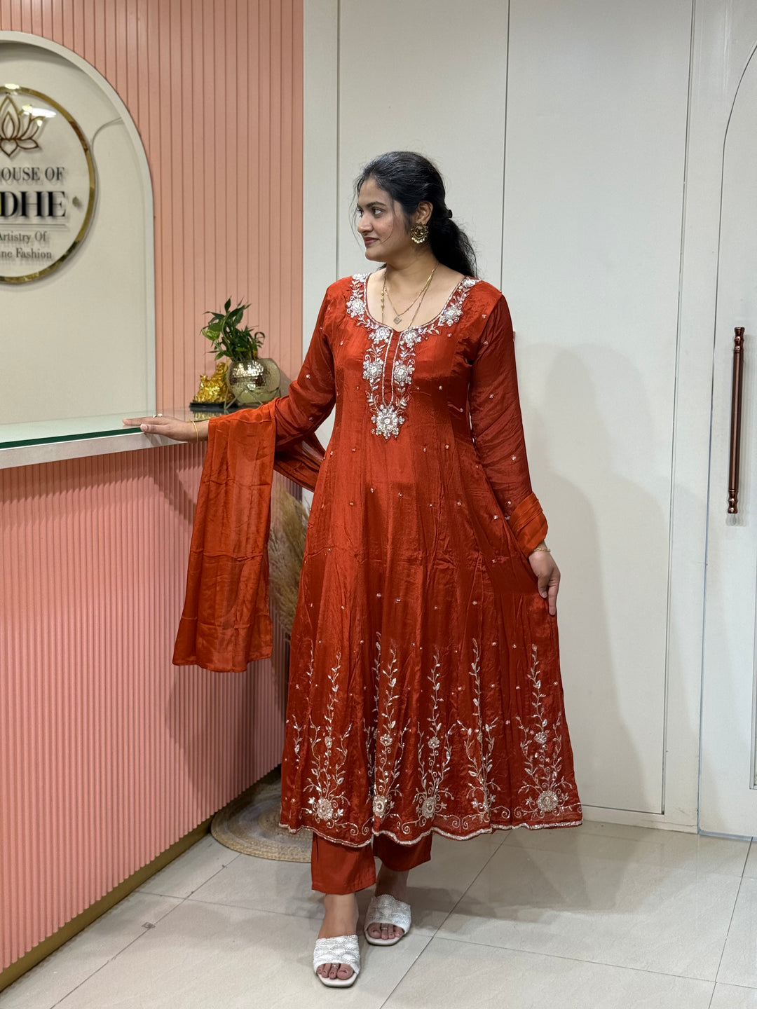 Pure Chinon Handwork Collection Party Wear | R177