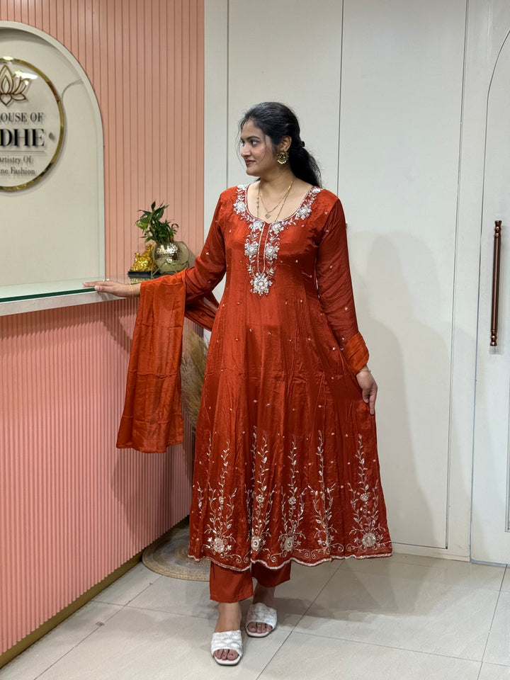 Pure Chinon Handwork Collection Party Wear | R177