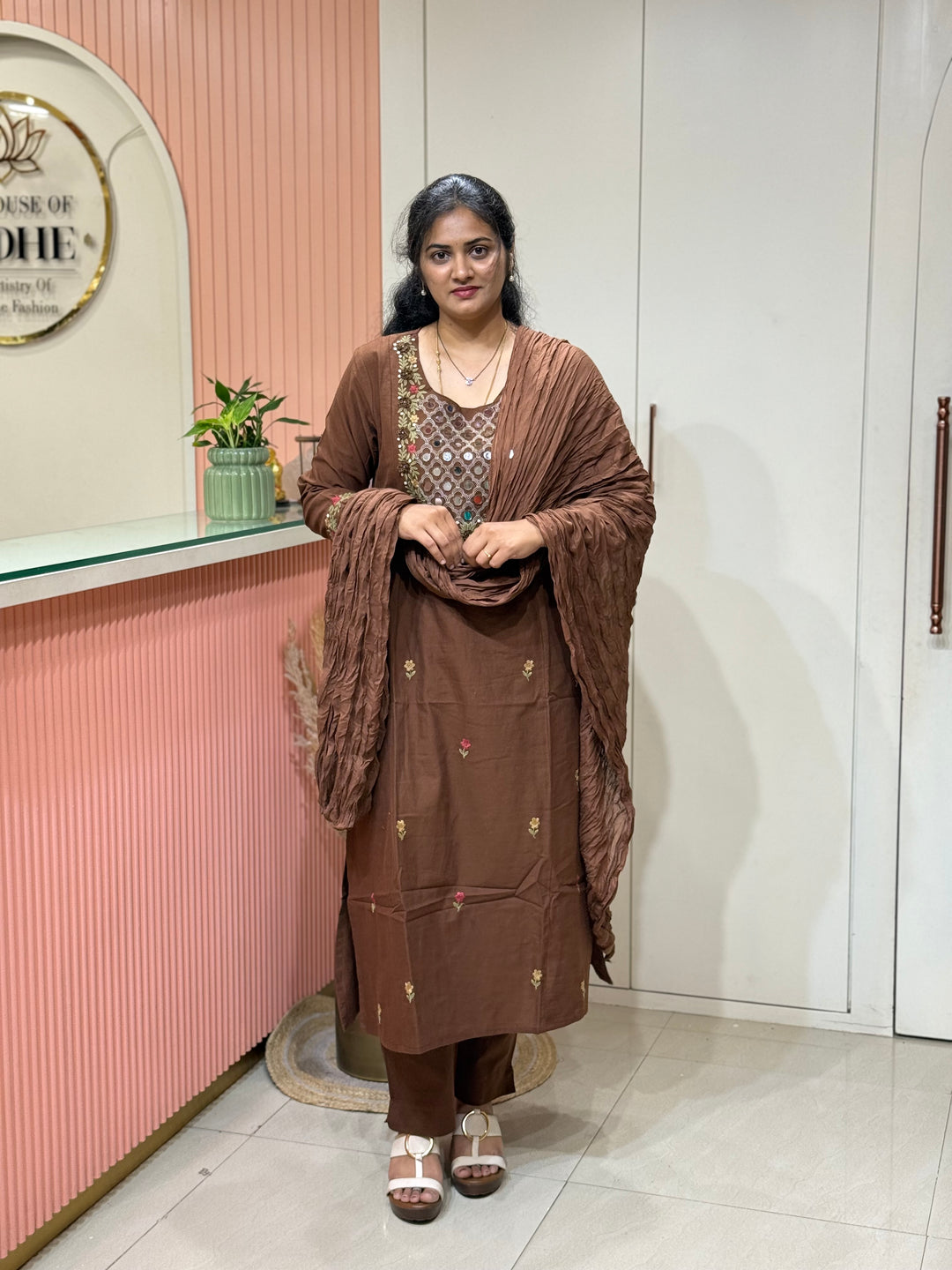 Khadi Cotton 3 Pcs Set Collection | Embroidery and Real Mirror Work | R145