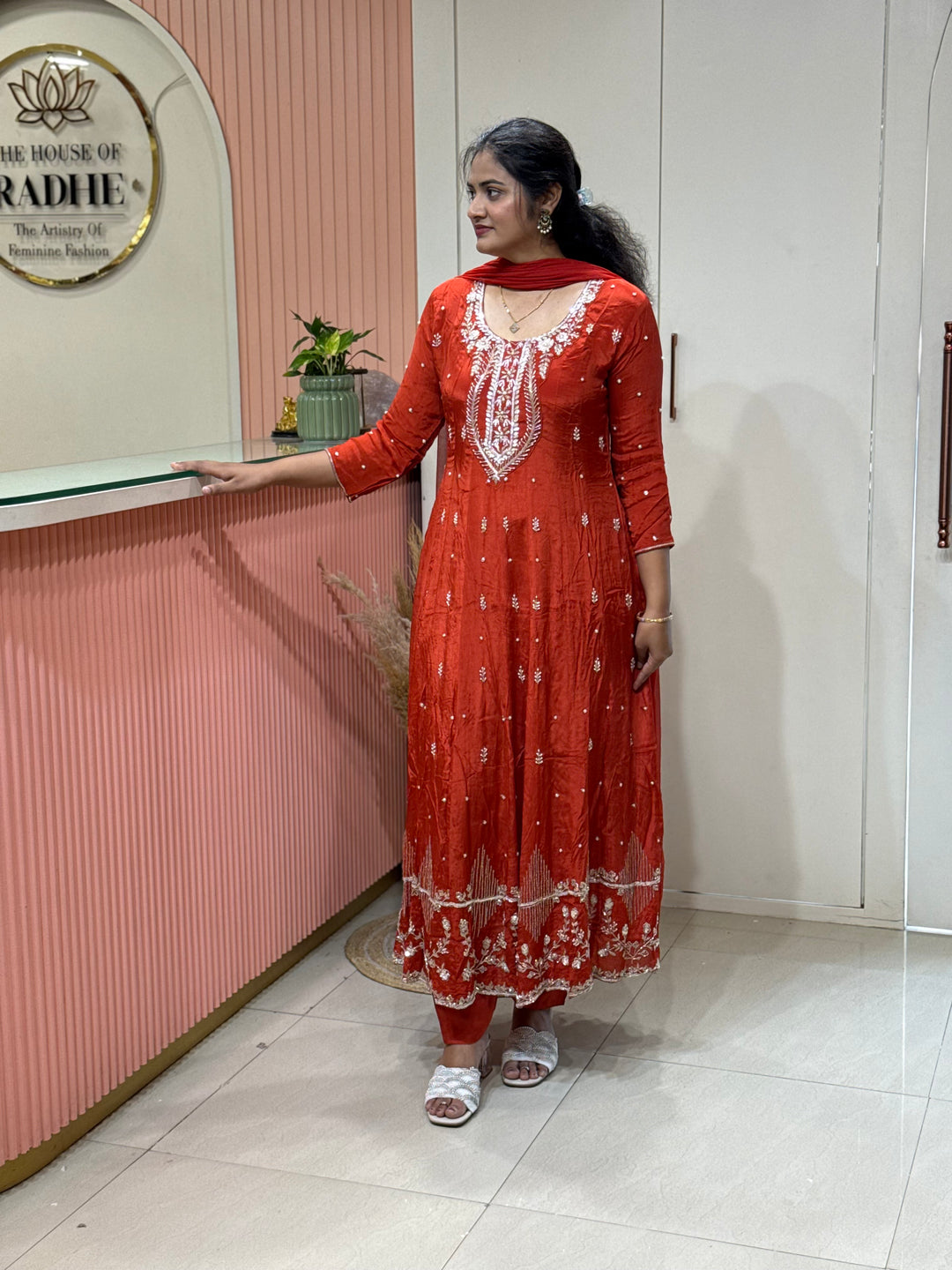 Pure Chinon Handwork Collection Party Wear | R177