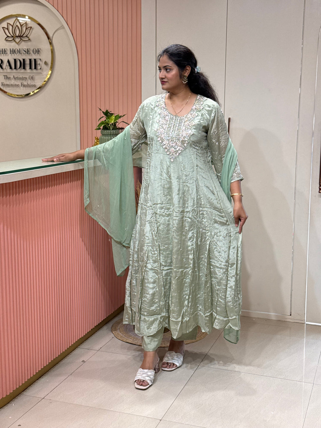Pure Chinon Handwork Collection Party Wear | R117