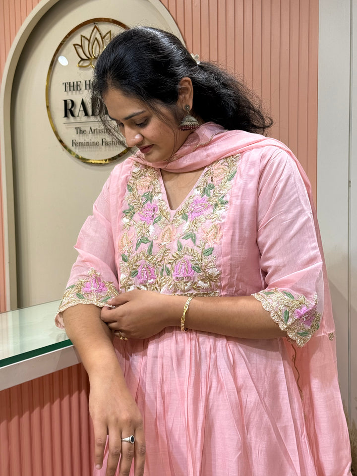 Premium Mul Chanderi Handwork Collection | R206