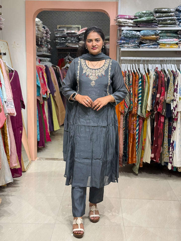 Pure Mul Chanderi Collection with Handwork ( Cotton Lining) | R229
