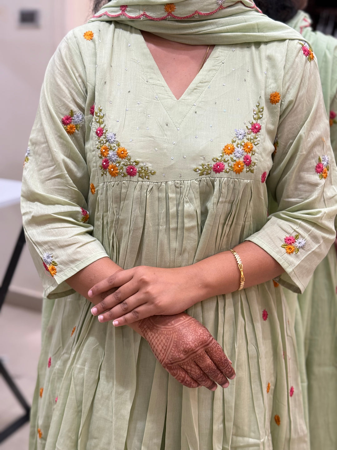 Mul Cotton with Embroidery work | Restocked (Cotton Lining) | R174