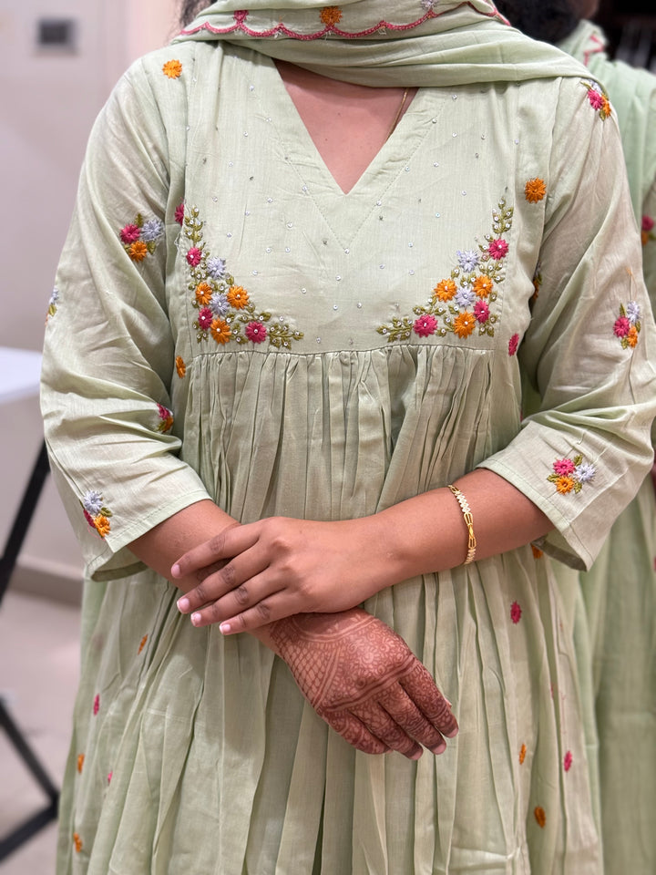 Mul Cotton with Embroidery work | Restocked (Cotton Lining) | R174
