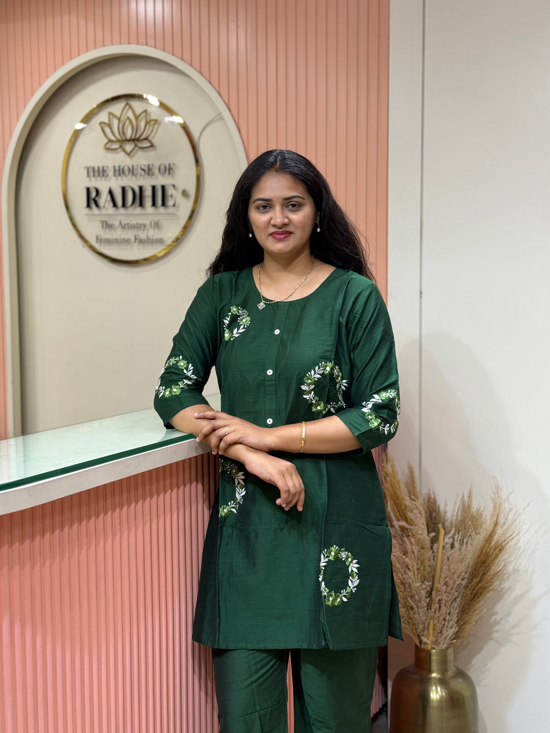 Co-Ord Set Collection with Beautiful Embroidery Design in Top and Bottom | R137