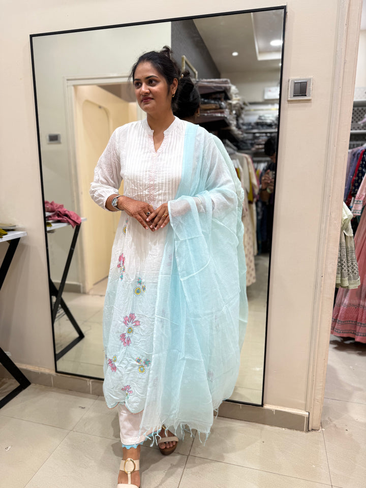 Premium Mul Cotton Ombré Shade Collection With Kota Doria Dupatta | R176