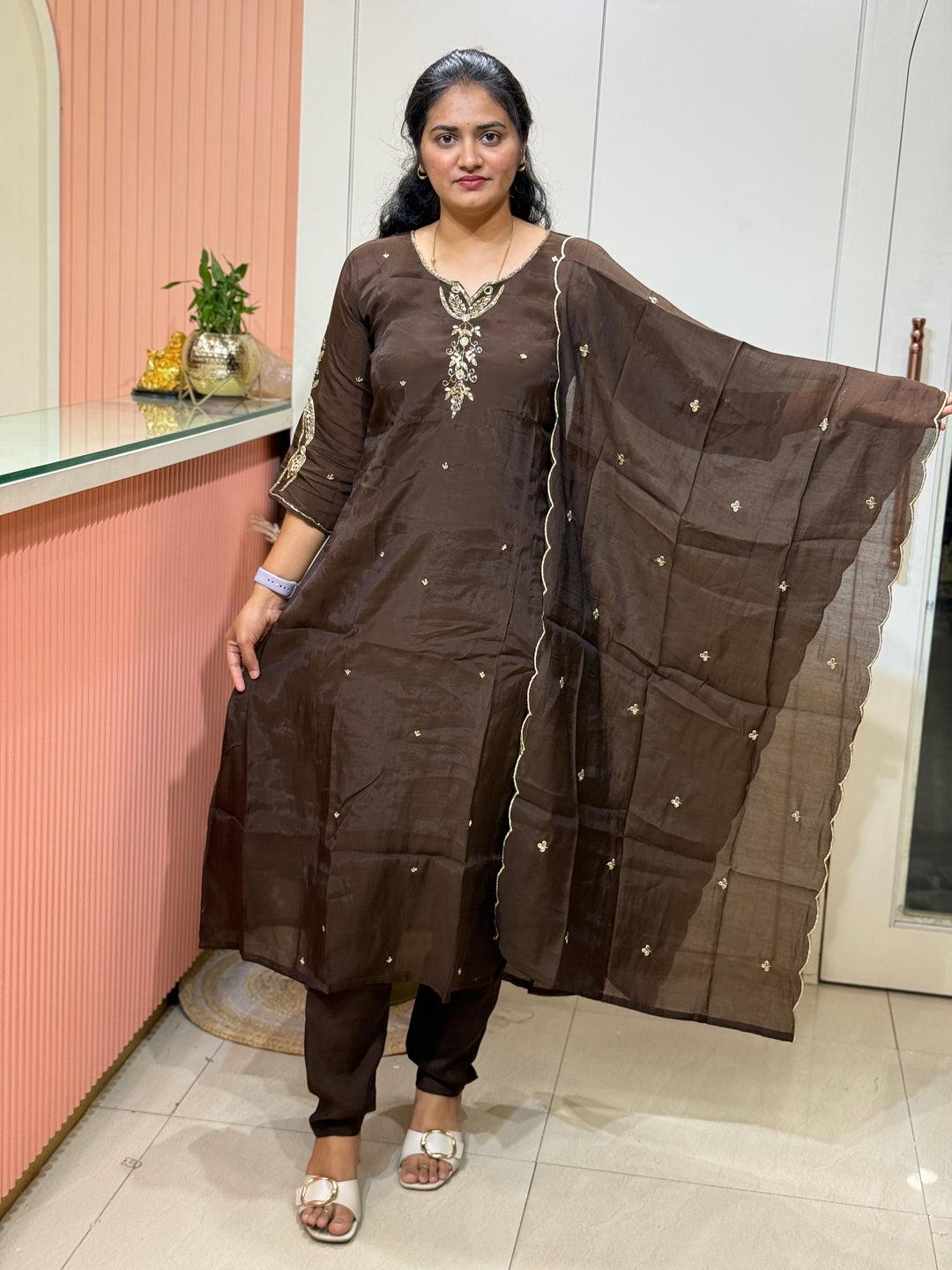 Mul Chanderi Semi Party Wear Collection | R205