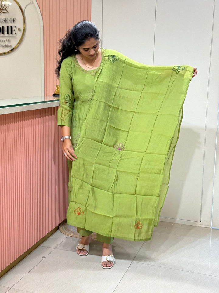 Mul Chanderi Collection with Floral Work | R226