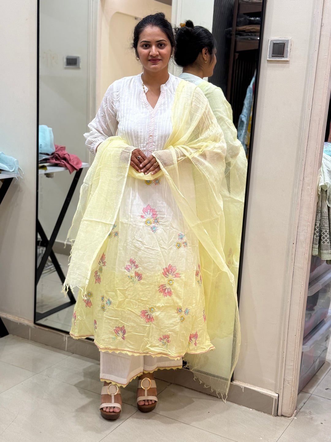 Premium Mul Cotton Ombré Shade Collection With Kota Doria Dupatta | R176