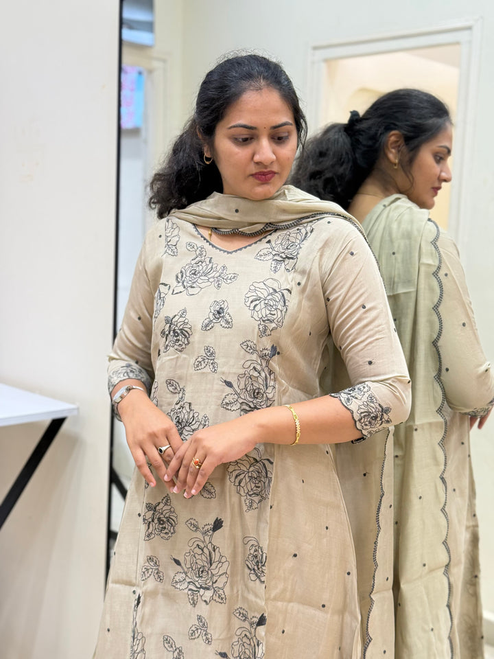 Mul Chanderi with Embroidery work | R138