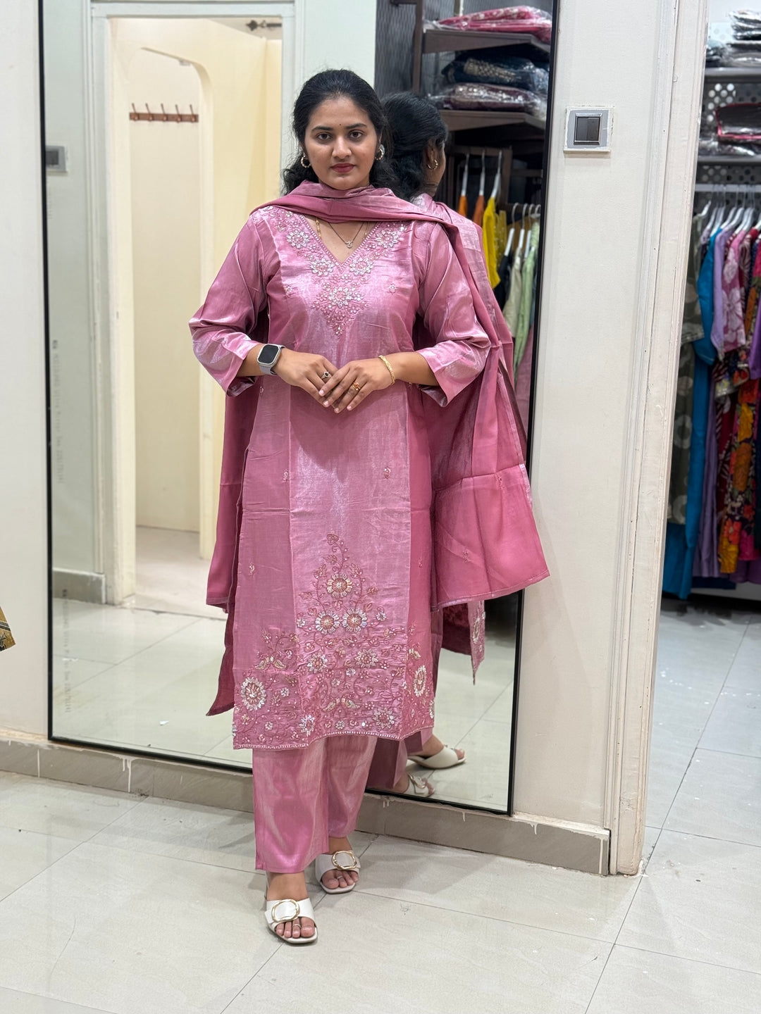 Premium Roman Silk Kurta Set – Elegant Collection | R116