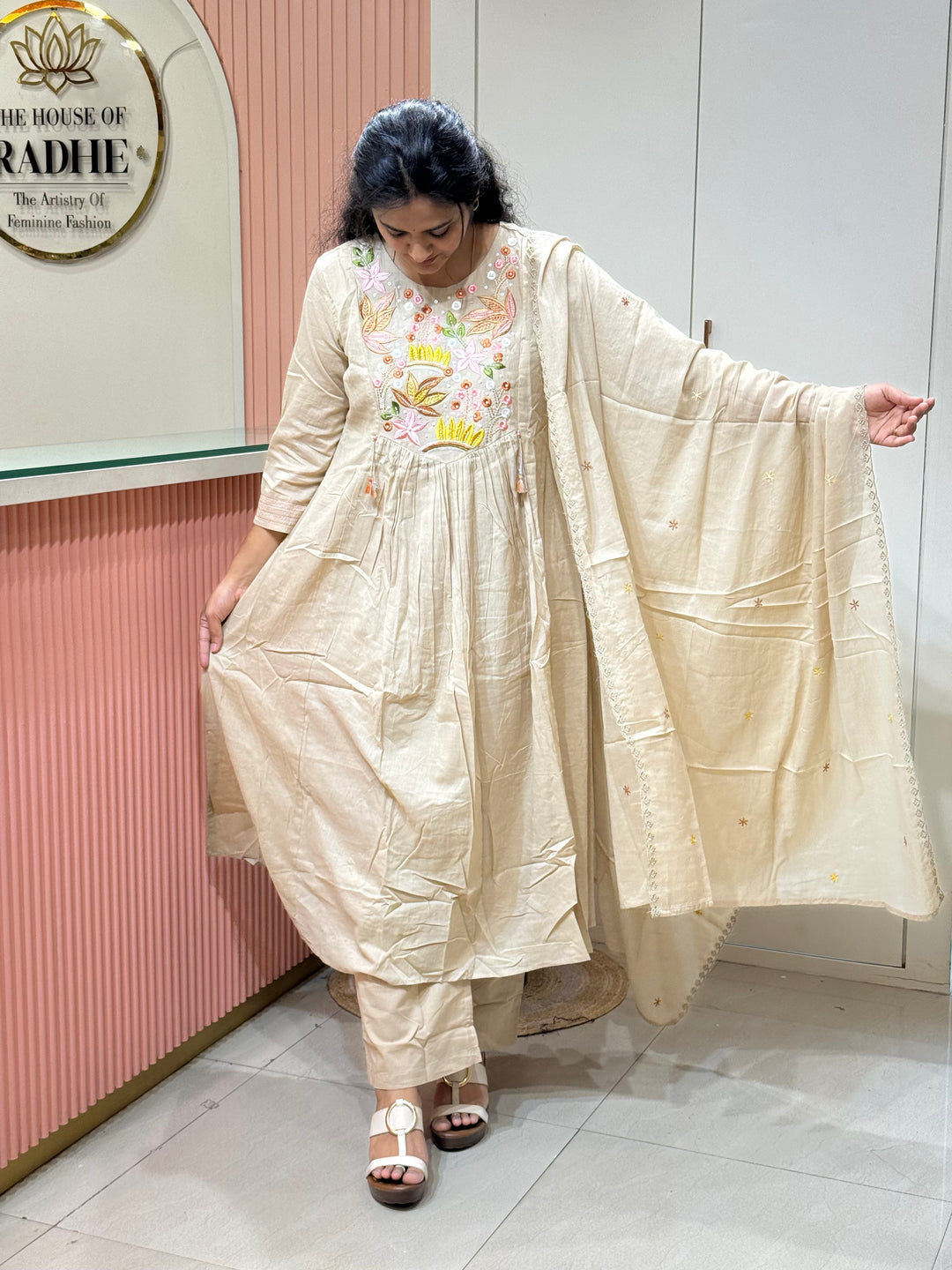 Pure Mul Cotton Embroidered Collection with Cotton Lining | R190