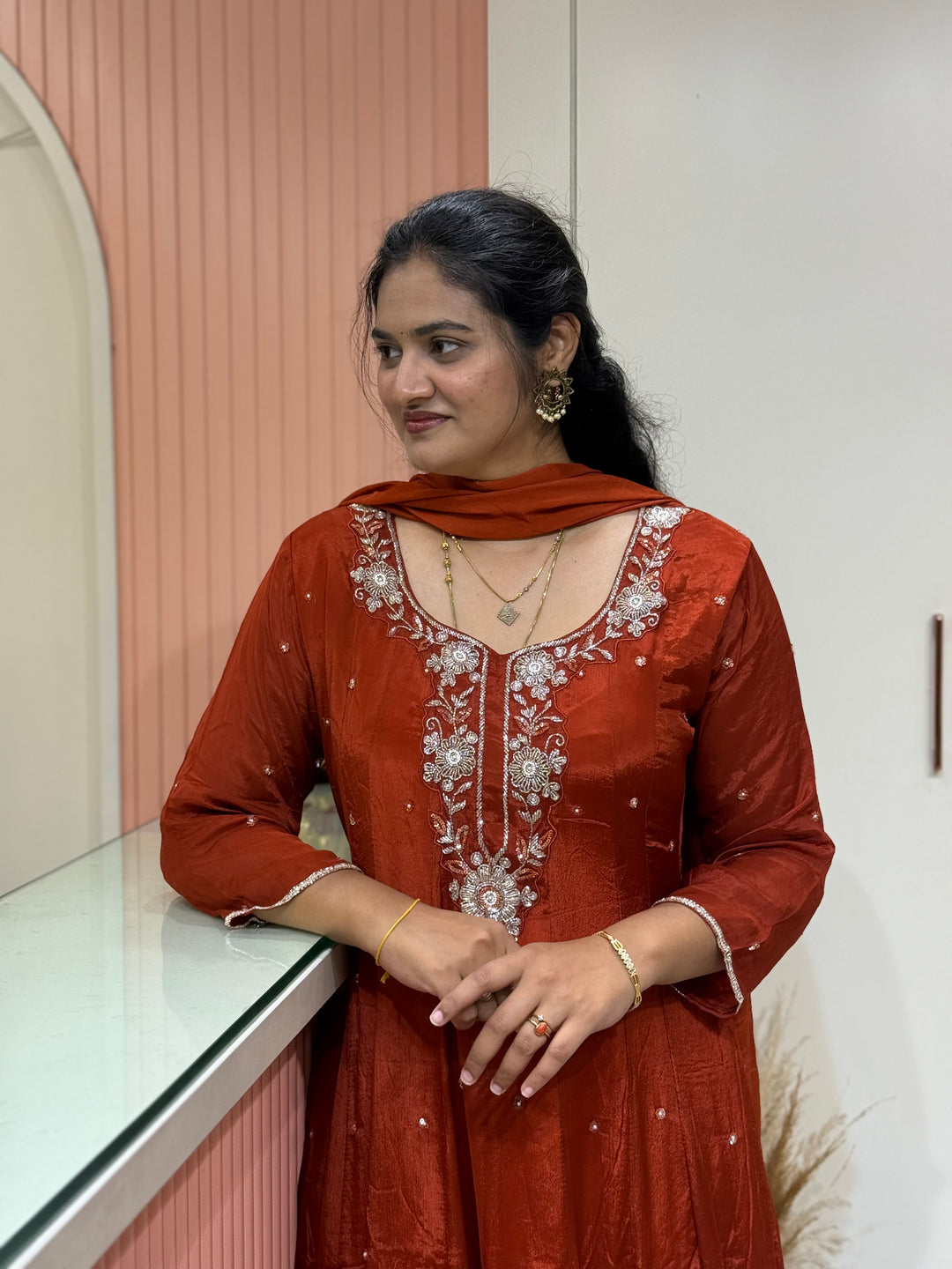 Pure Chinon Handwork Collection Party Wear | R177