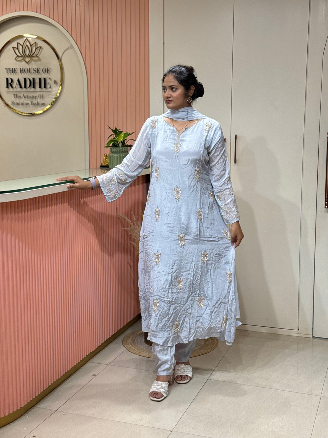 Pure Chinon Handwork Collection Party Wear | R177
