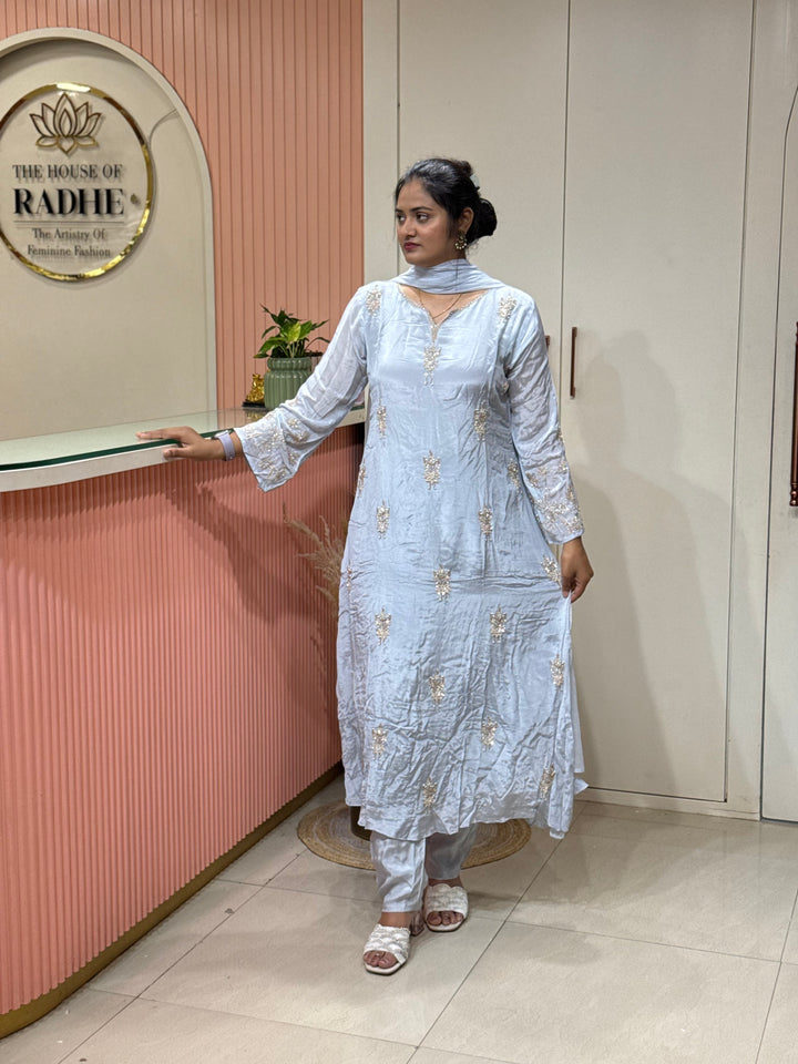 Pure Chinon Handwork Collection Party Wear | R177