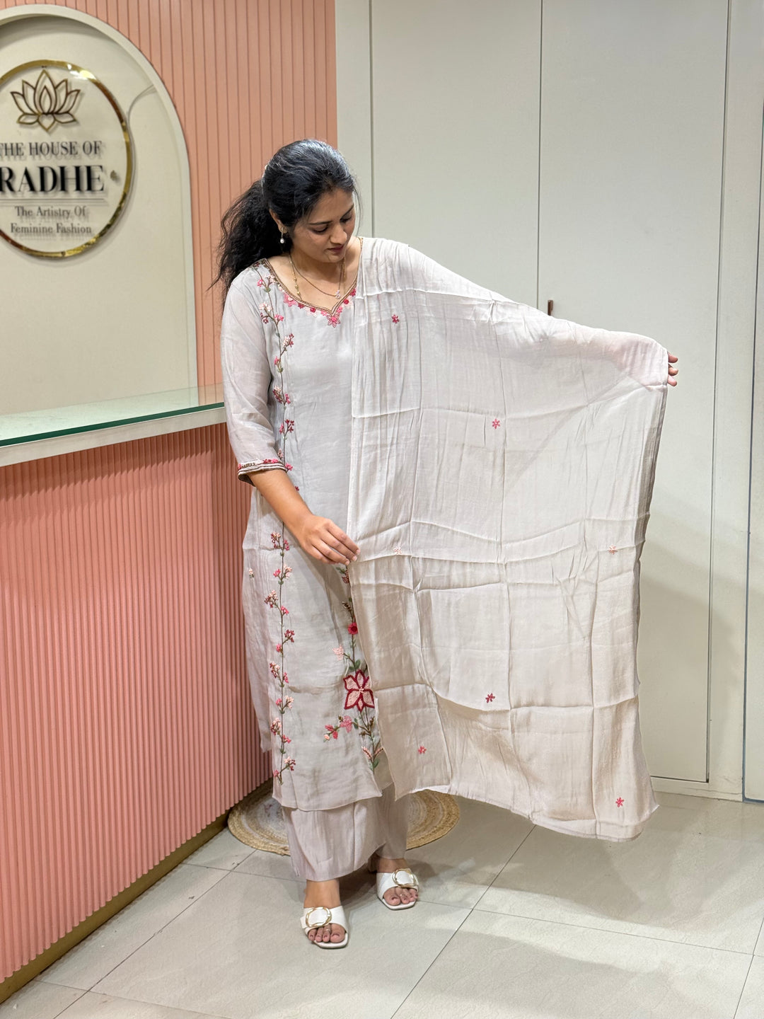 Pure Mul Chanderi Collection with Handwork ( Cotton Lining) | R229
