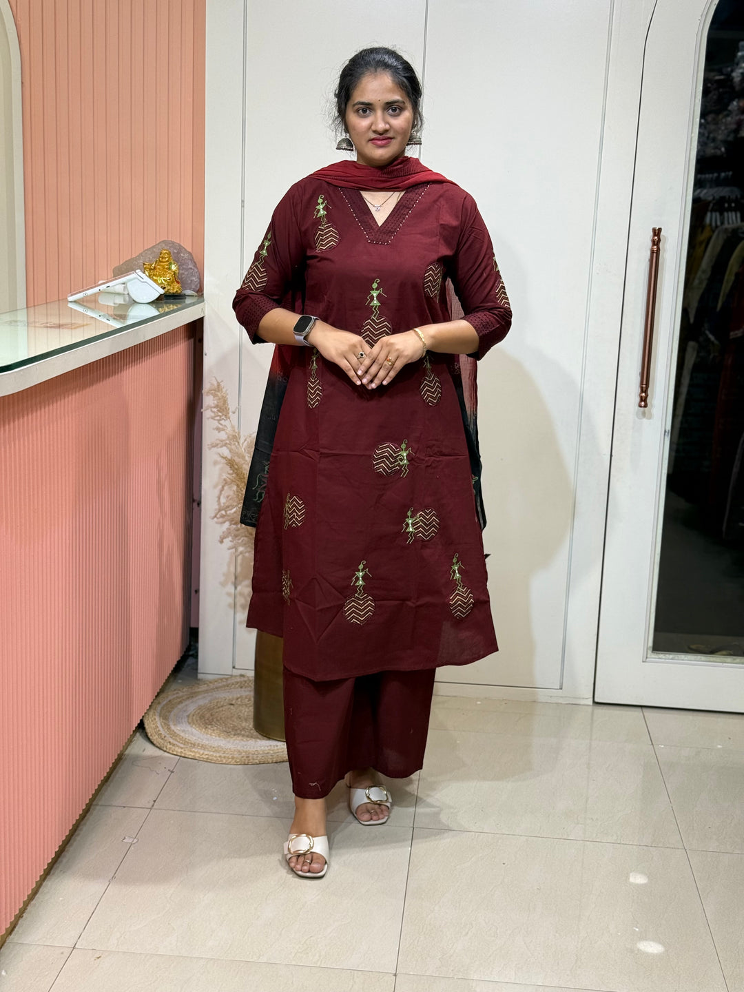 Pure Cotton Dress with Appliqué &amp; Embroidery | R125