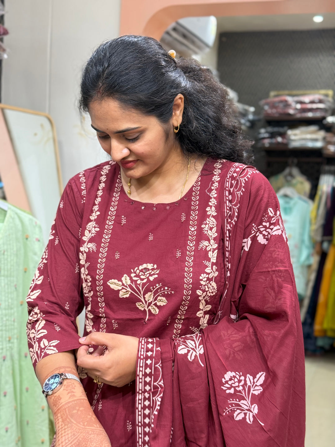 A-Line Cotton 3 Pcs Collection With Full Length Dupatta | R178
