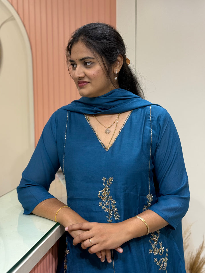 Coral Mul Chanderi Partywear Collection |Cut Dana  &amp; Zardozi Work | R206