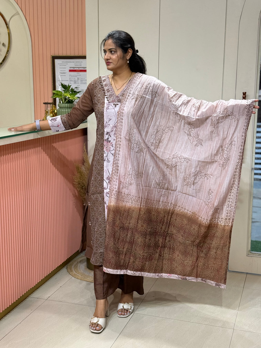 Mul Chanderi Collection with ALine pattern | R216