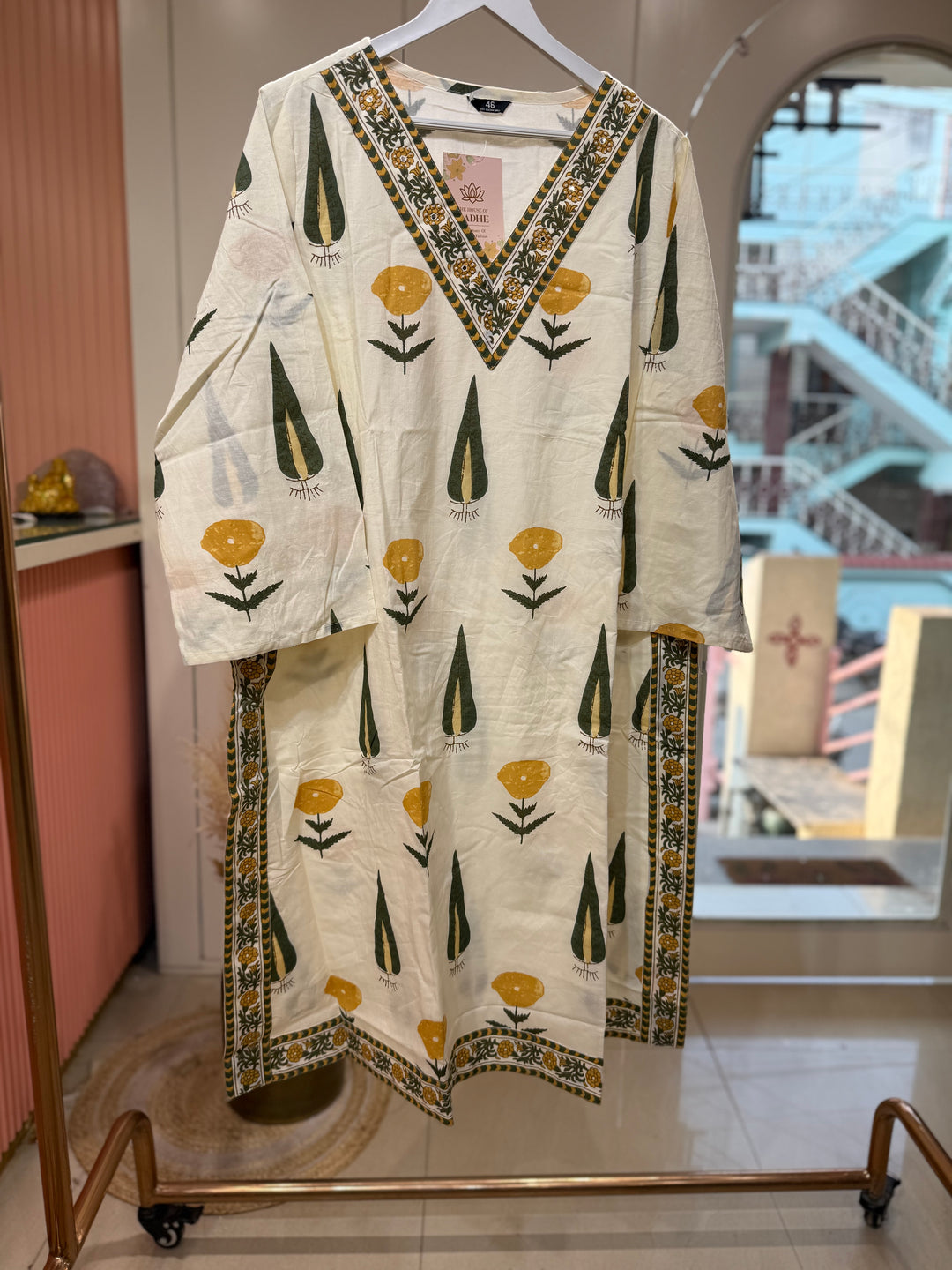 60-60 Cotton 3 Pc Kurta Set – Plus Size Collection | R158