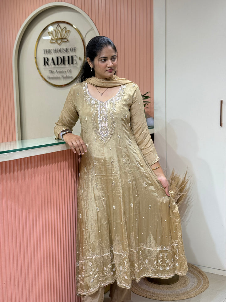 Pure Chinon Festive Collection | Full Handwork, Sequin &amp; Cut Dana | R177