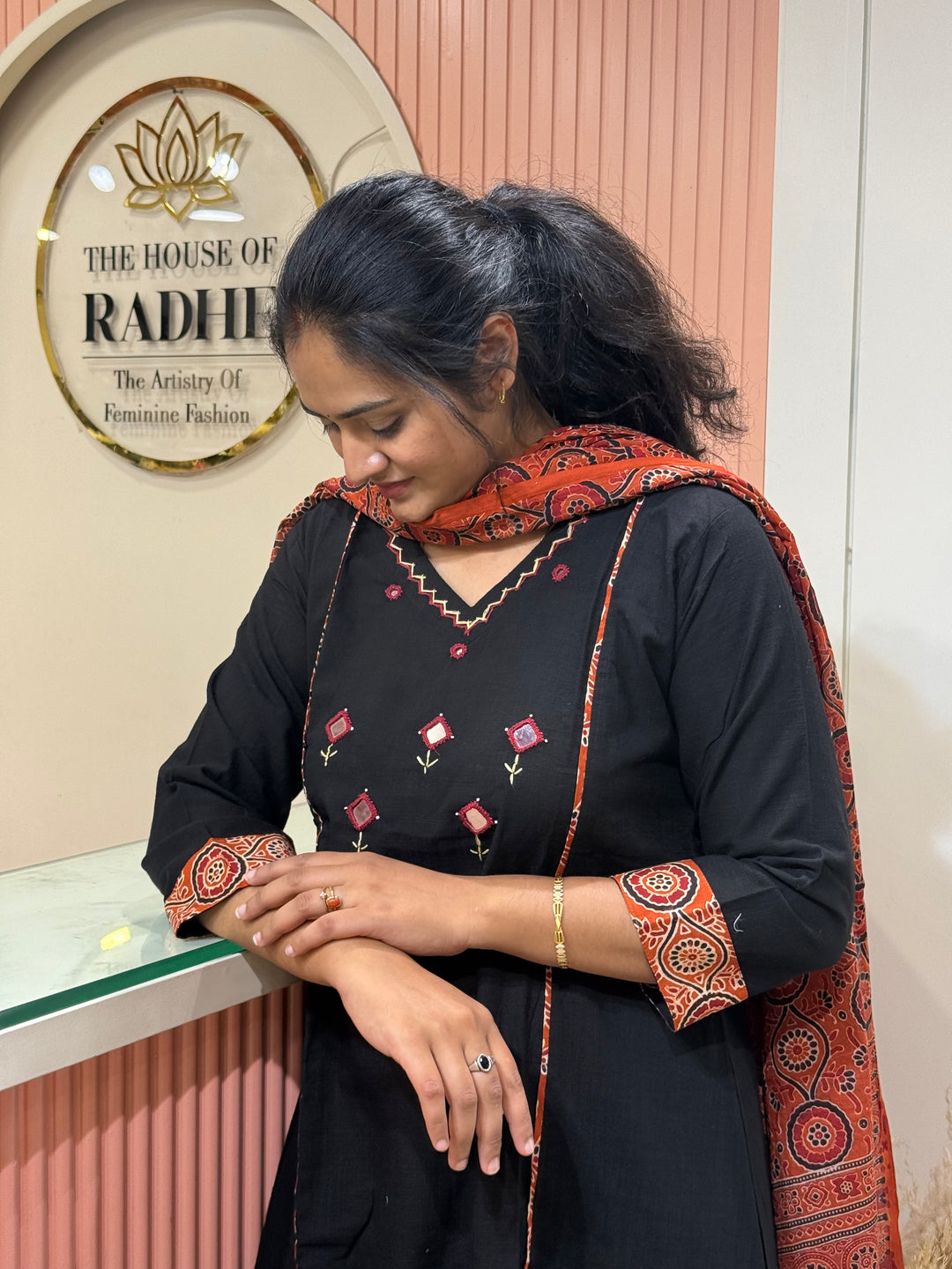 Khadi Cotton Collection With Ajrakh Print Dupatta | R210